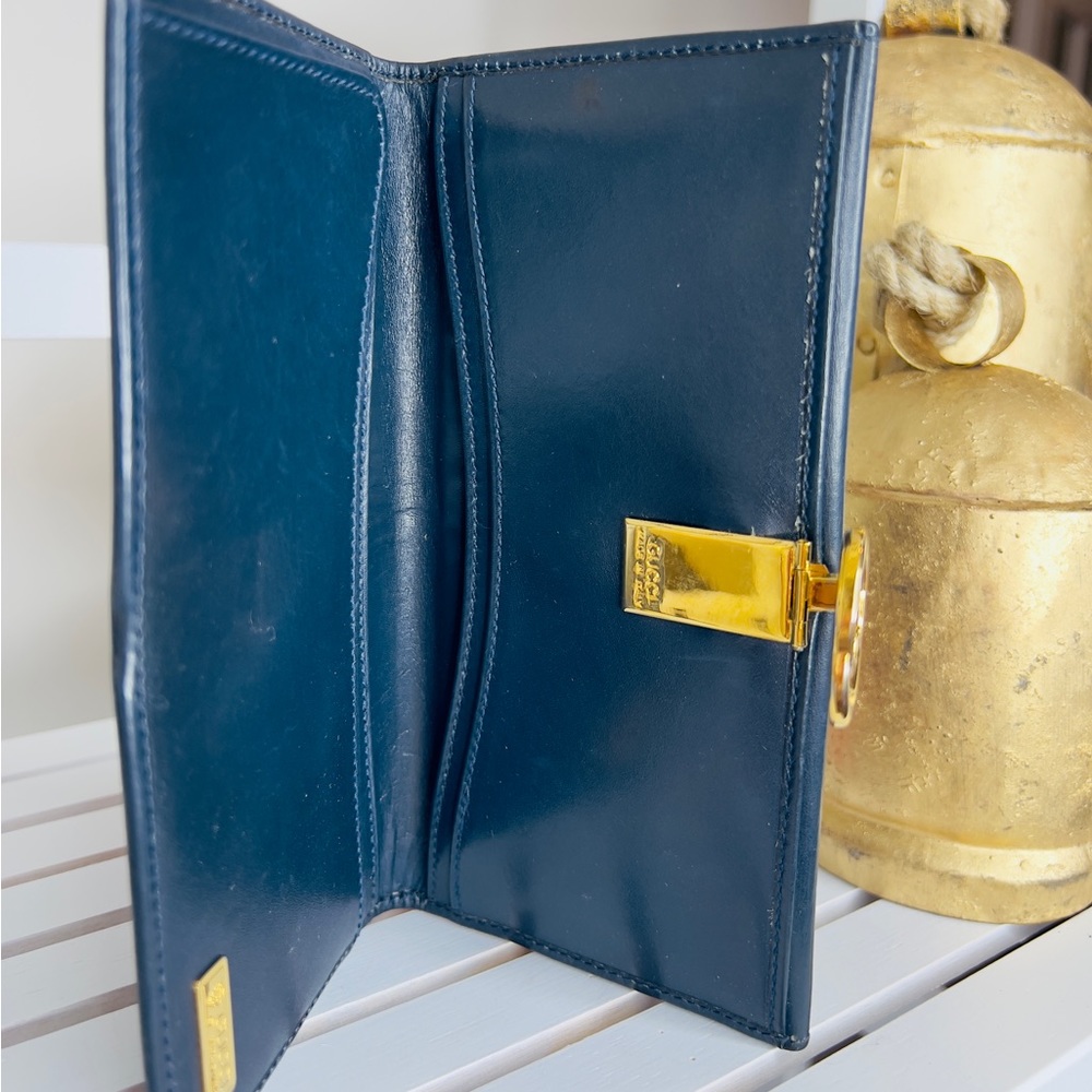 100% authentic Gucci, blue vintage leather - Picture 6 of 9